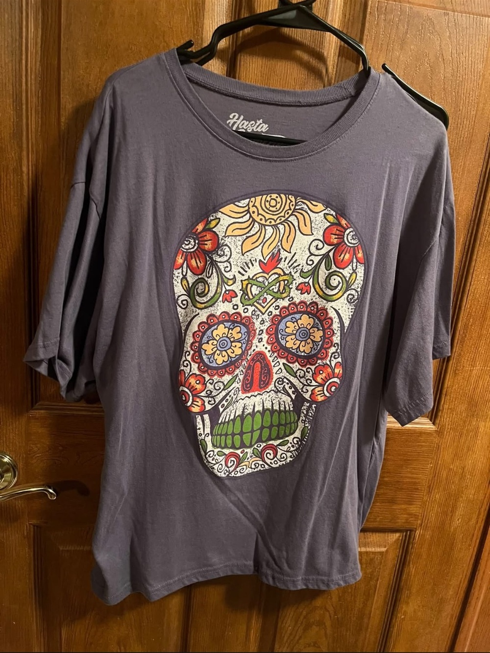 Purple Graphic Skull Tee